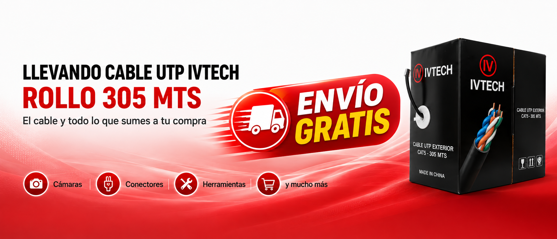 Promo Cable UTP IVTECH 305 mts - Envío Gratis