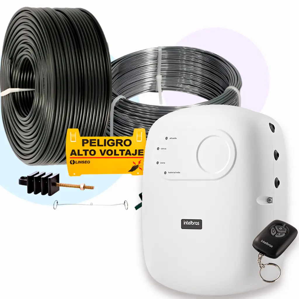 Combo Cerco Eléctrico con Central INTELBRAS + Accesorios – Ideal para Casa o Comercio