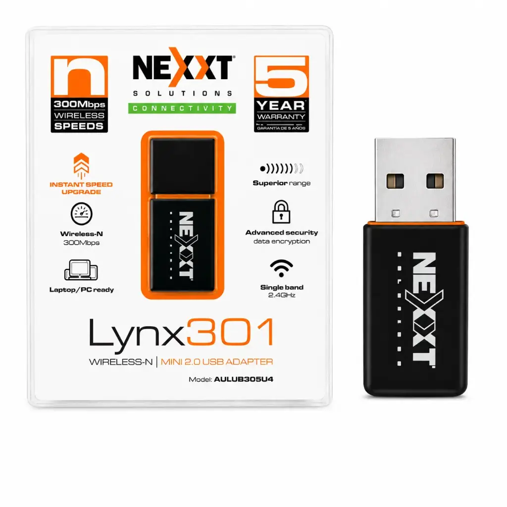 ADAPTADOR WIFI POR USB NEXXT LYNX 301 300 Mbps