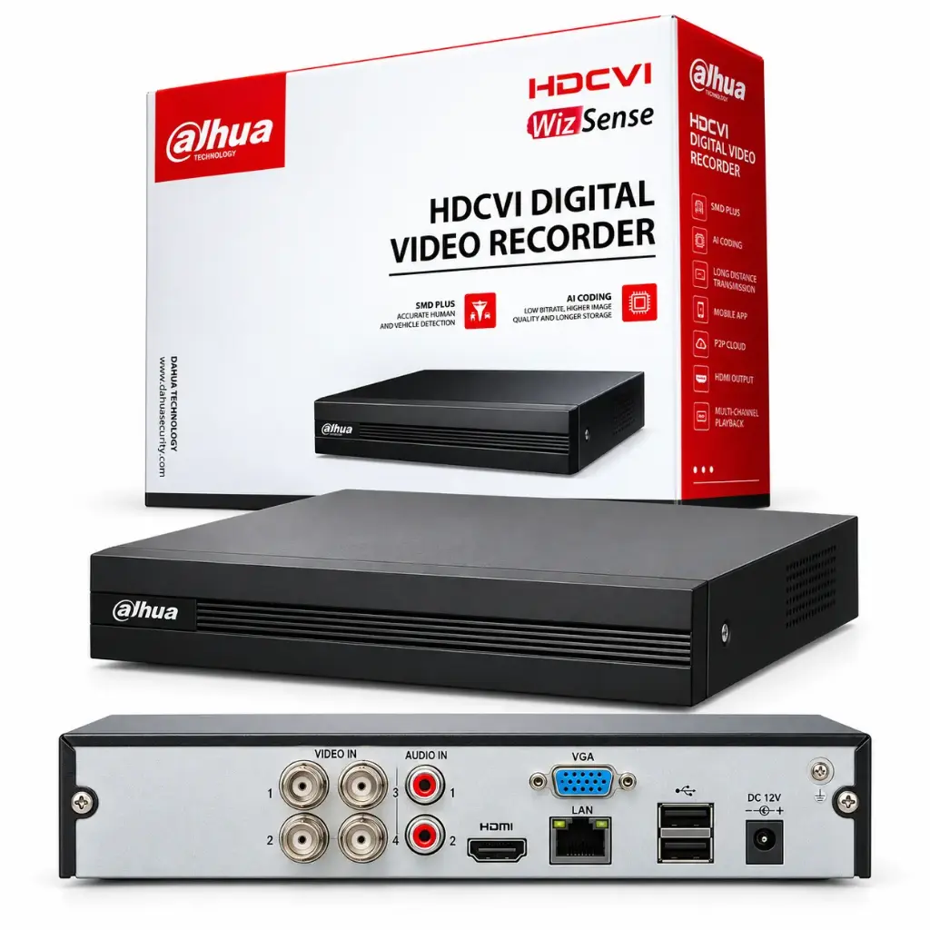DVR XVR Dahua 4 Canales 1080N H.265+ Penta-Brid SMD Plus – DH-XVRB04-I-B