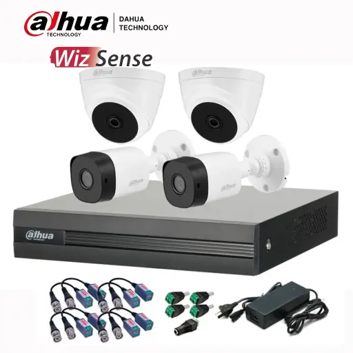 [2593] Combo Dahua Full HD con DVR 4CH + 2 Cámaras de interior y 2 Cámaras de exterior + Accesorios de instalación + Cable Utp 100mts