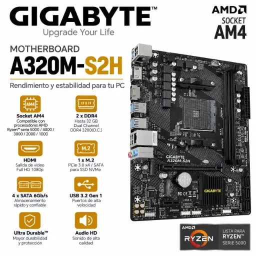[2433] MOTHER GIGABYTE A320M-S2H AM4