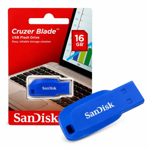 [2451] PENDRIVE SANDISK CRUZER BLADE 2.0 16 GB AZUL