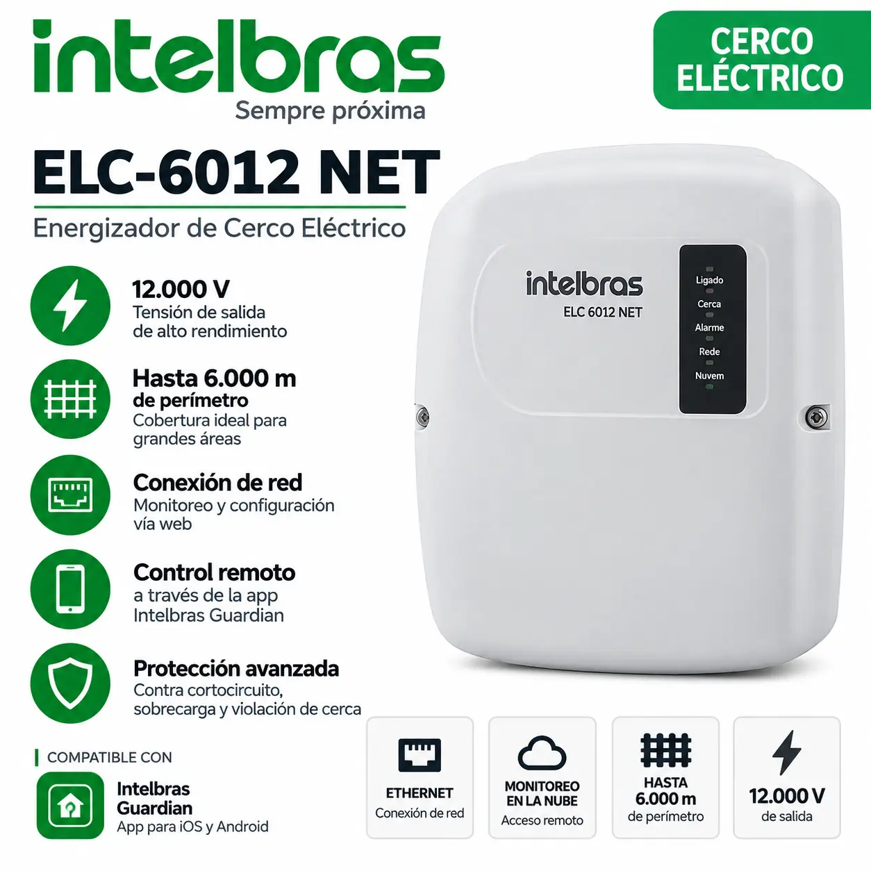 CENTRAL DE CERCO INTELBRAS ELC-6012 NET