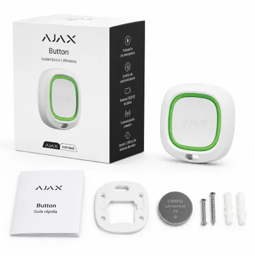 [763] Botón de Pánico Inalámbrico AJAX Button para Alarmas y Emergencias
