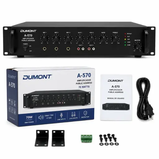 [956] A570 Amplificador Profesional para Locales Comerciales - Música y Anuncios