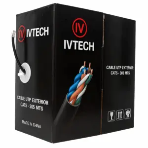[1933] Cable UTP IVTECH 305 Metros | Aleación 0,48 mm | Cat 5e | Ideal CCTV y Redes
