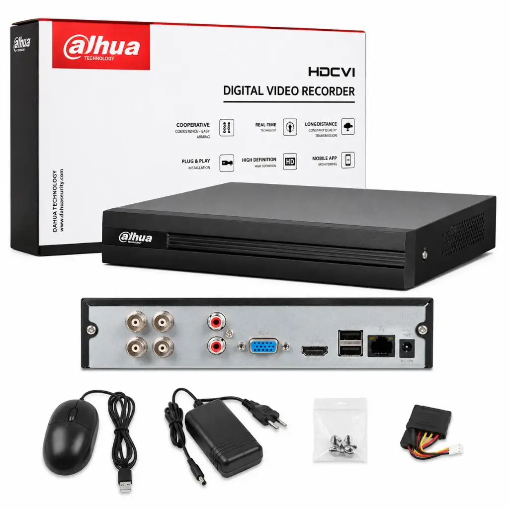 DVR Dahua XVR1B04-I-B 4 Canales WizSense IA | H.265+ | Audio por Coaxial | Compatible HDCVI/TVI/AHD/IP