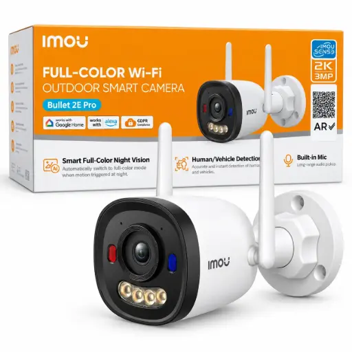 Cámara WiFi IMOU Full Color Bullet 2E Pro 3MP Exterior IP67 – K3DP-3V0W